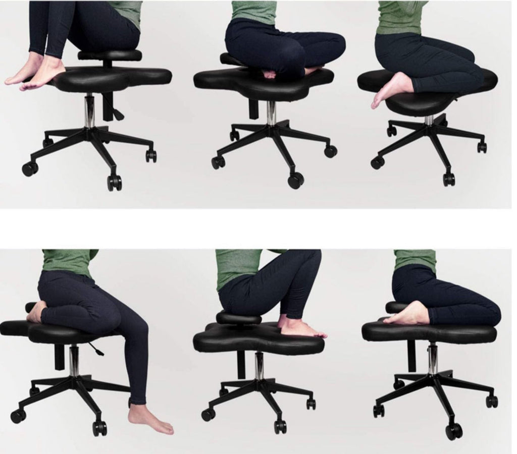 360° Rotatable Meditation Chair for Improve Posture, Cross Legged Kneeling Office Chair Game Stool with Wheels, Waterproof Ergonomic Cross Legged Chai,White-One Size