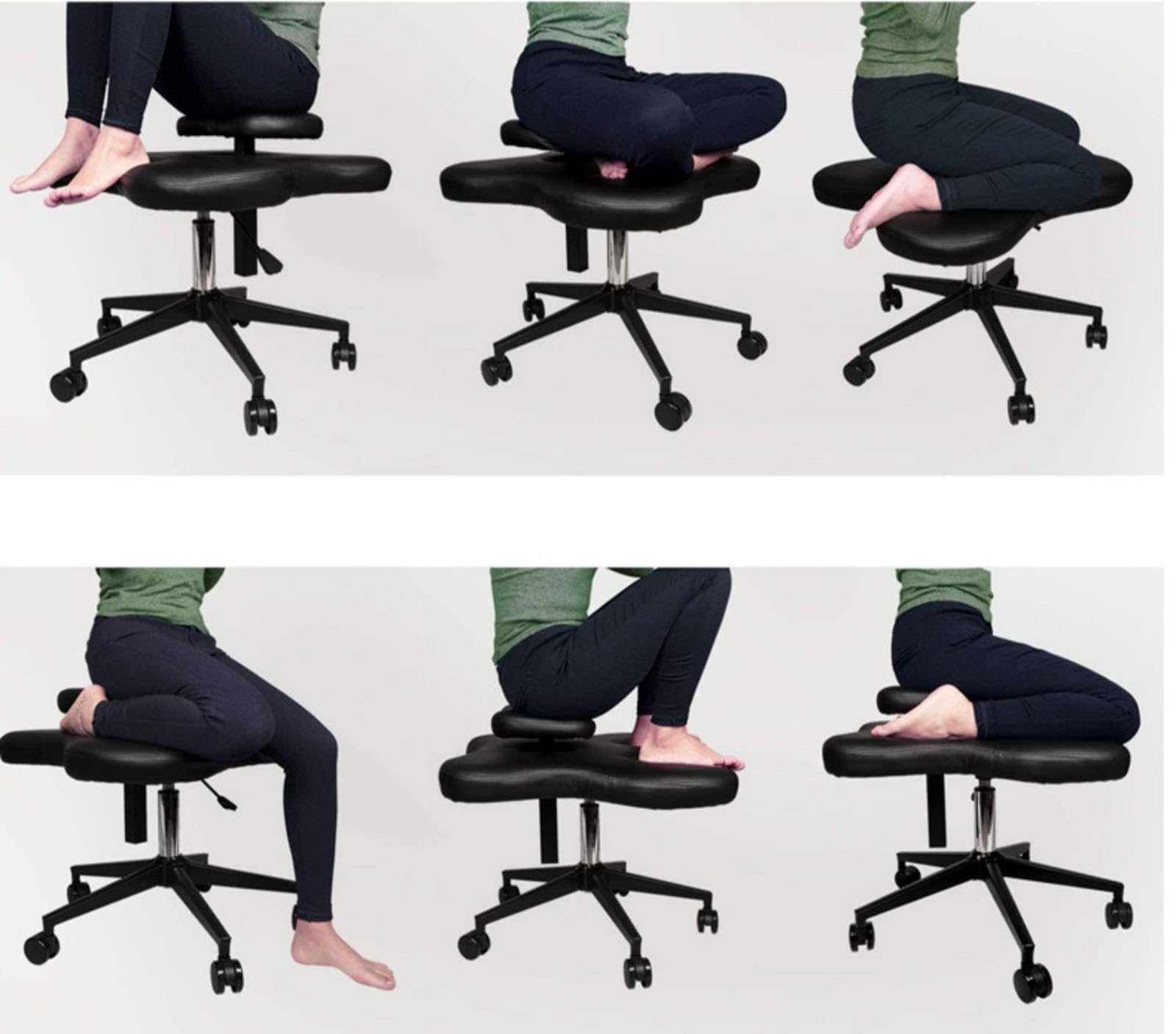 360° Rotatable Meditation Chair for Improve Posture, Cross Legged Kneeling Office Chair Game Stool with Wheels, Waterproof Ergonomic Cross Legged Chai,White-One Size