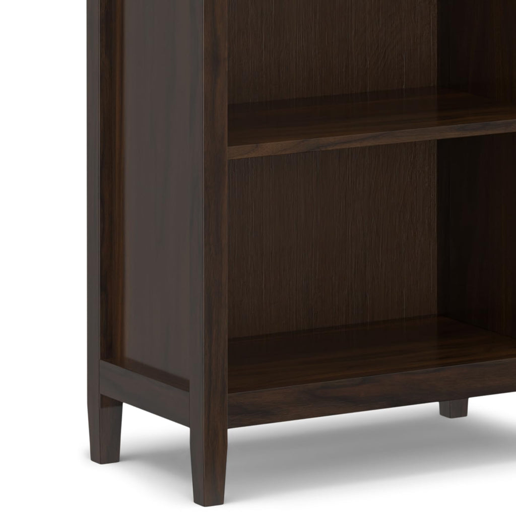 SIMPLIHOME Warm Shaker Bookcase - 72 inch Tall 5-Shelf Solid Wood Bookshelf in Tobacco Brown, Transitional Storage for Living Room, Study Room or Office with Adjustable Shelves and Tapered Legs