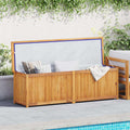 KHGPOTYU Natural Teak Outdoor Storage Box, 68.9 in x 19.7 in x 21.7 in Garden Box for Patio, Balcony, or Garden Storage