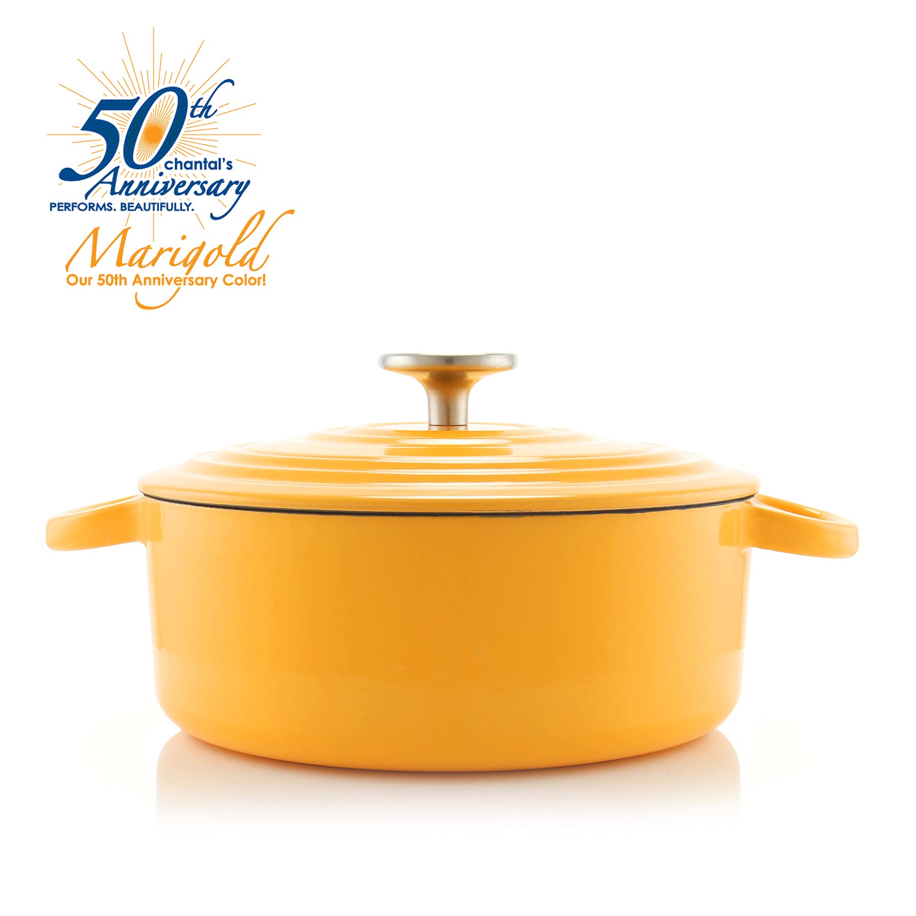 Chantal Cast Iron Dutch Oven Set, 3 and 7 qt, US Formulated Premium Enamel, Marigold