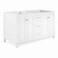 Alaterre Furniture Williamsburg 60 Inch Double Sink Bathroom Vanity - Freestanding Cabinet Without Top - Large Soft-Close Wood Vanity (White)