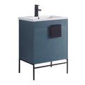 Fine Fixtures 24 Inch Bathroom Vanity with Sink, Vitreous China Gray Sink, Black Matte Hardware, Elegant Bathroom Vanities for Modern Homes, Easy Installation