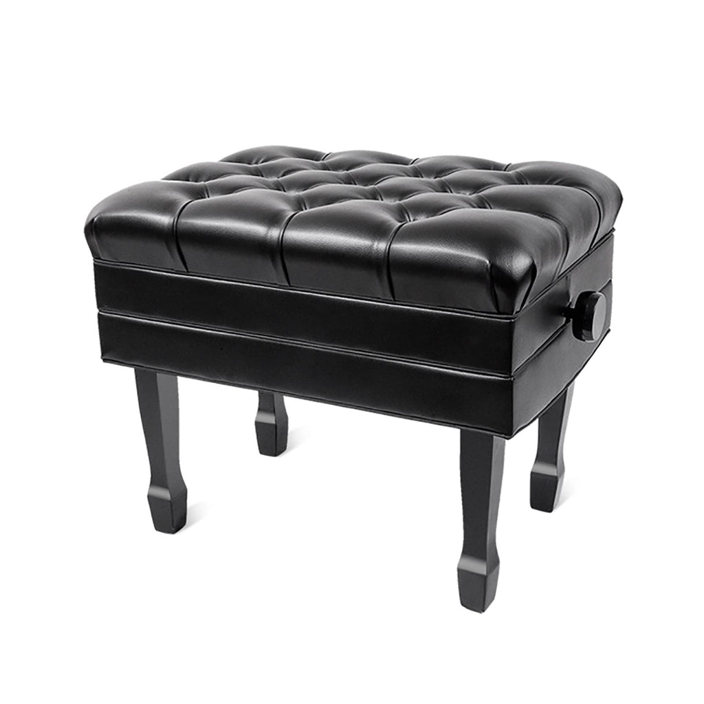 ELUKHT Leather Piano Bench Piano Bench with Inner Solid Flip-Top Extra Music Storage Adjustable Padded Keyboard Bench with Genuine LeatherAdjustable Height,
