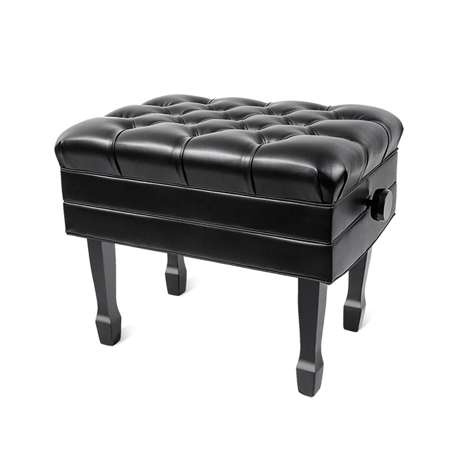ELUKHT Leather Piano Bench Piano Bench with Inner Solid Flip-Top Extra Music Storage Adjustable Padded Keyboard Bench with Genuine LeatherAdjustable Height,