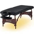 Master Massage Newport Black 30" Professional Portable Massage Table Package in Black with Ambient Lighting System