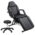 Massage Salon Tattoo Chair with Two Trays Esthetician Bed with Hydraulic Stool,Multi-Purpose 3-Section Facial Bed Table, Adjustable Beauty Barber Spa Beauty Equipment, Black