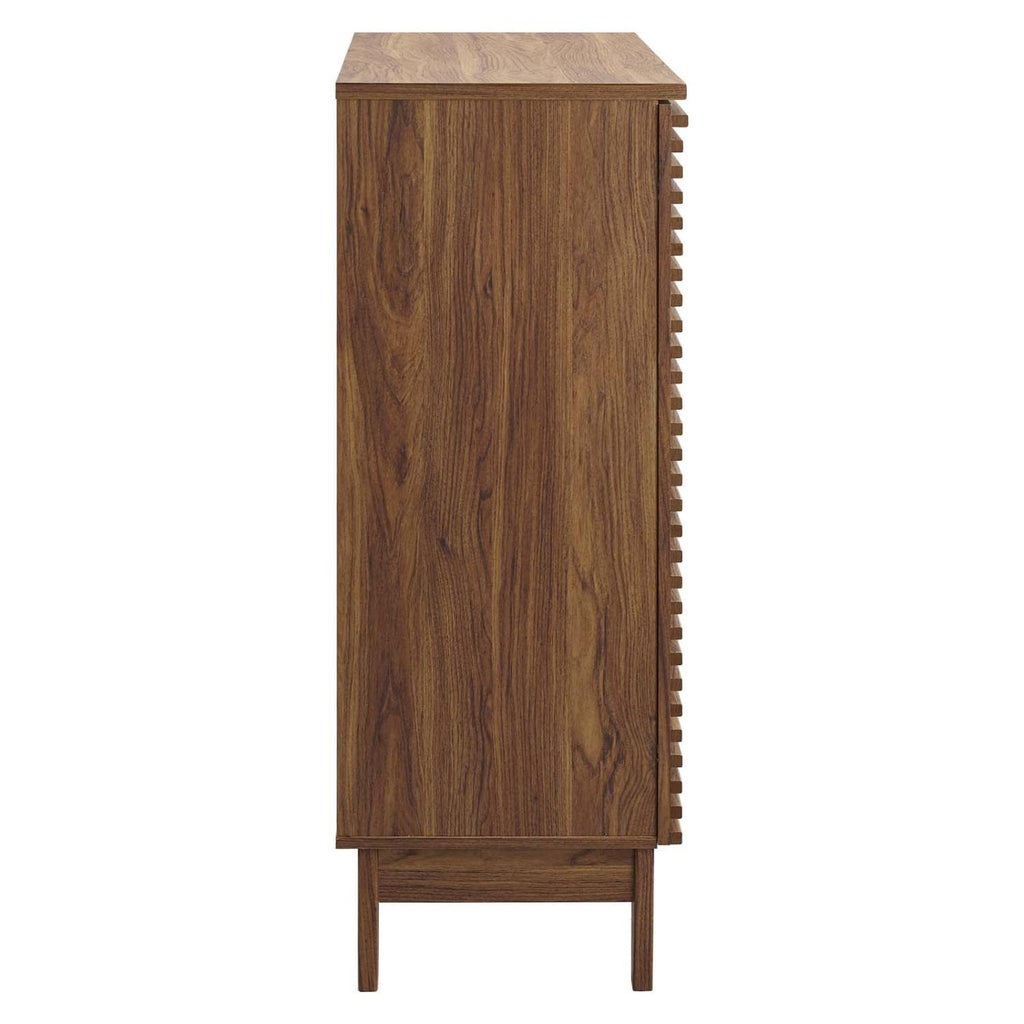 Modway Render Mid-Century Modern Wine Rack Storage, Bar Cabinet, Walnut