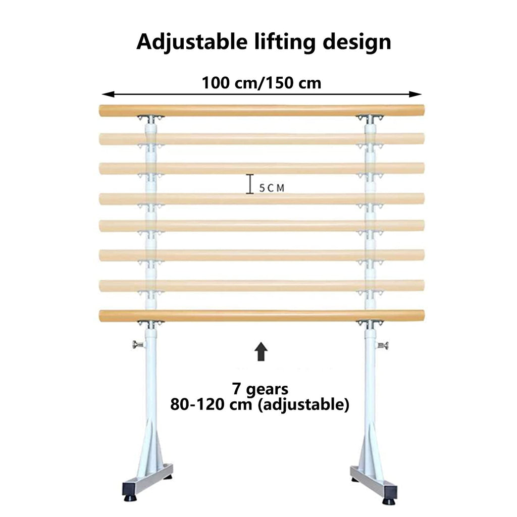 DUHTFCY Portable Dance Pole, Home Mobile Barre Equipment with Non-Slip Foot, Free Standing Adjustable Ballet Barre for Stretch,