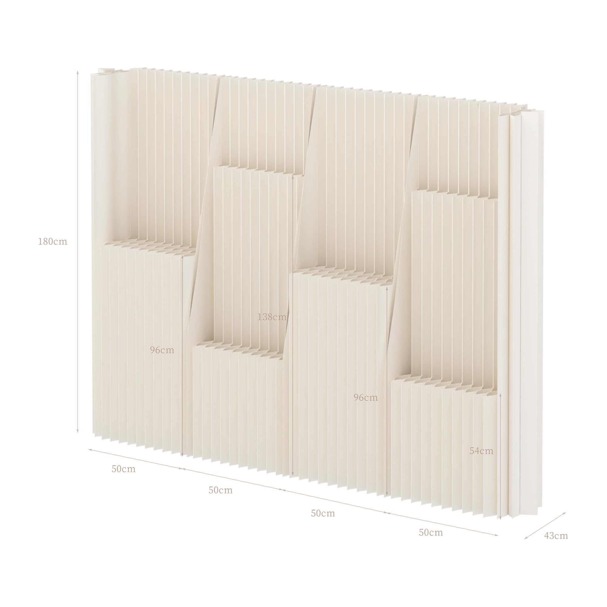 Folding Paper Room Divider, Freestanding Privacy Screen, Adjustable Paper Partition, Decorative Portable Room Separator for Home Office Dorm Indoor Studio