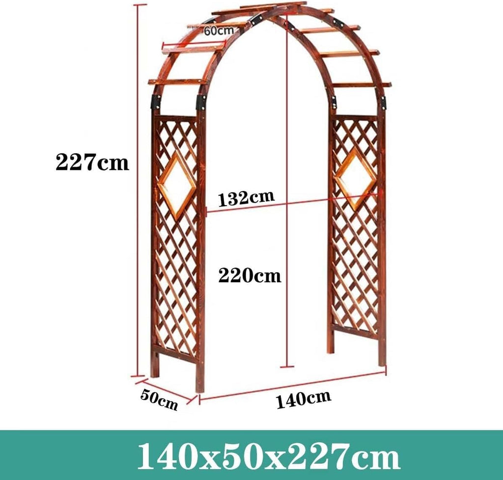 White Wooden Garden Arbor Rose Archway Trellis for Climbing Plants Heavy Duty Weatherproof Wedding Arch Easy Assembly 160cm/63inch Height (White 140cm/55.1inch)