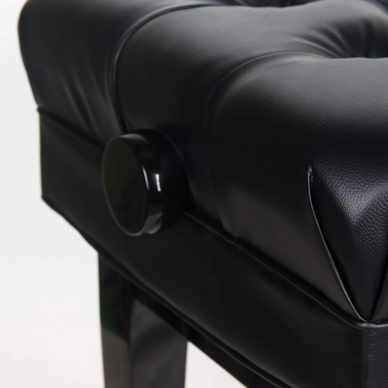 Meiiron Luxury Leather Piano Bench Wooden with Large Music Sheets Storage Compartment, Soft Leather Padded Stool and Solid Wood Frame - 10cm Height Adjustable