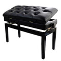 ELUKHT Leather Piano Bench Double Adjustable Padded Piano Bench82CM Soft Leather Keyboard Piano Stool with Storage Box Solid Hard Wood Construction,