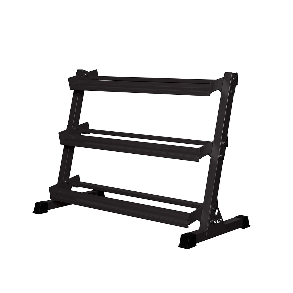 REP Urethane Coated Dumbbell Set - 5-50 lb with 3-Tier Rack