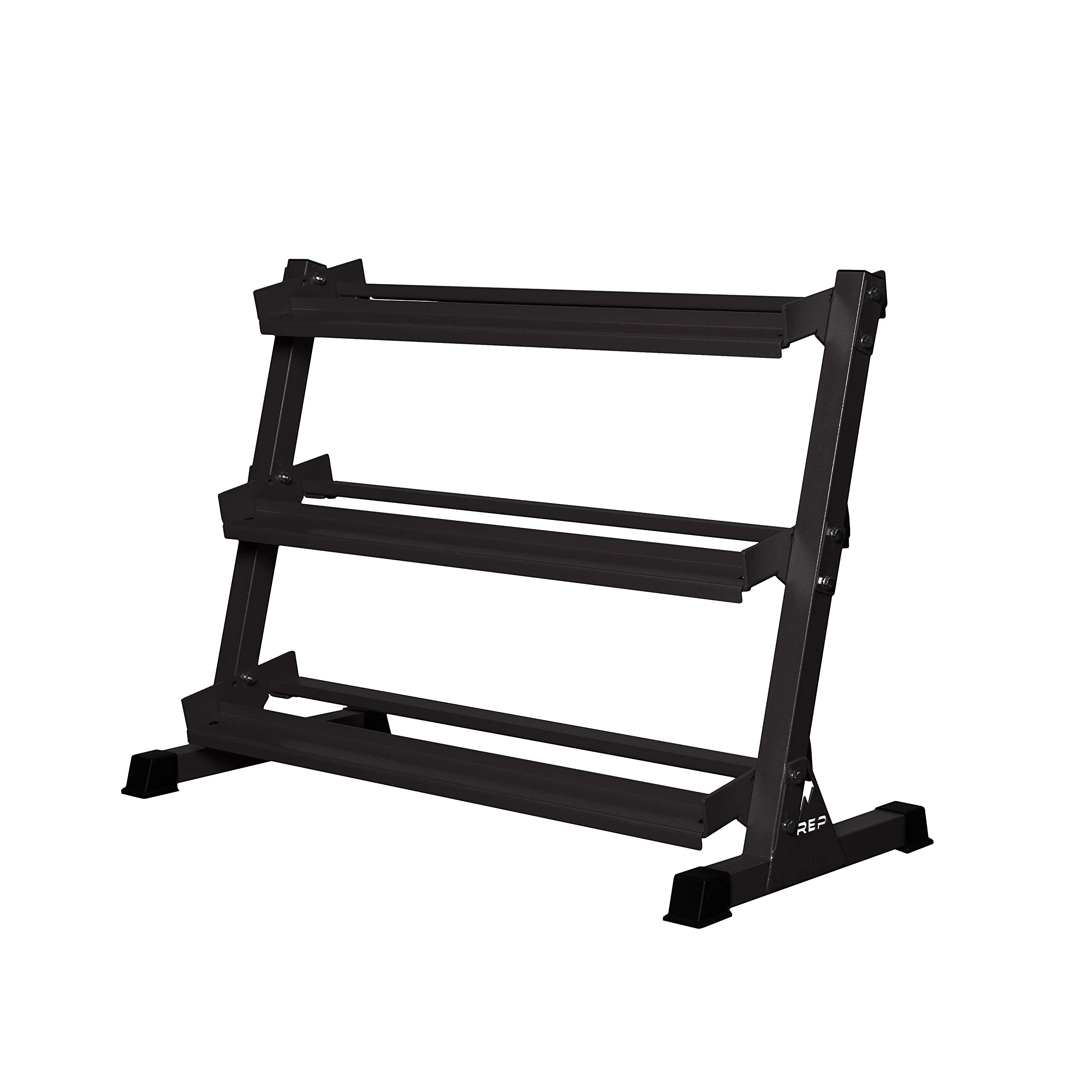 REP Urethane Coated Dumbbell Set - 5-50 lb with 3-Tier Rack