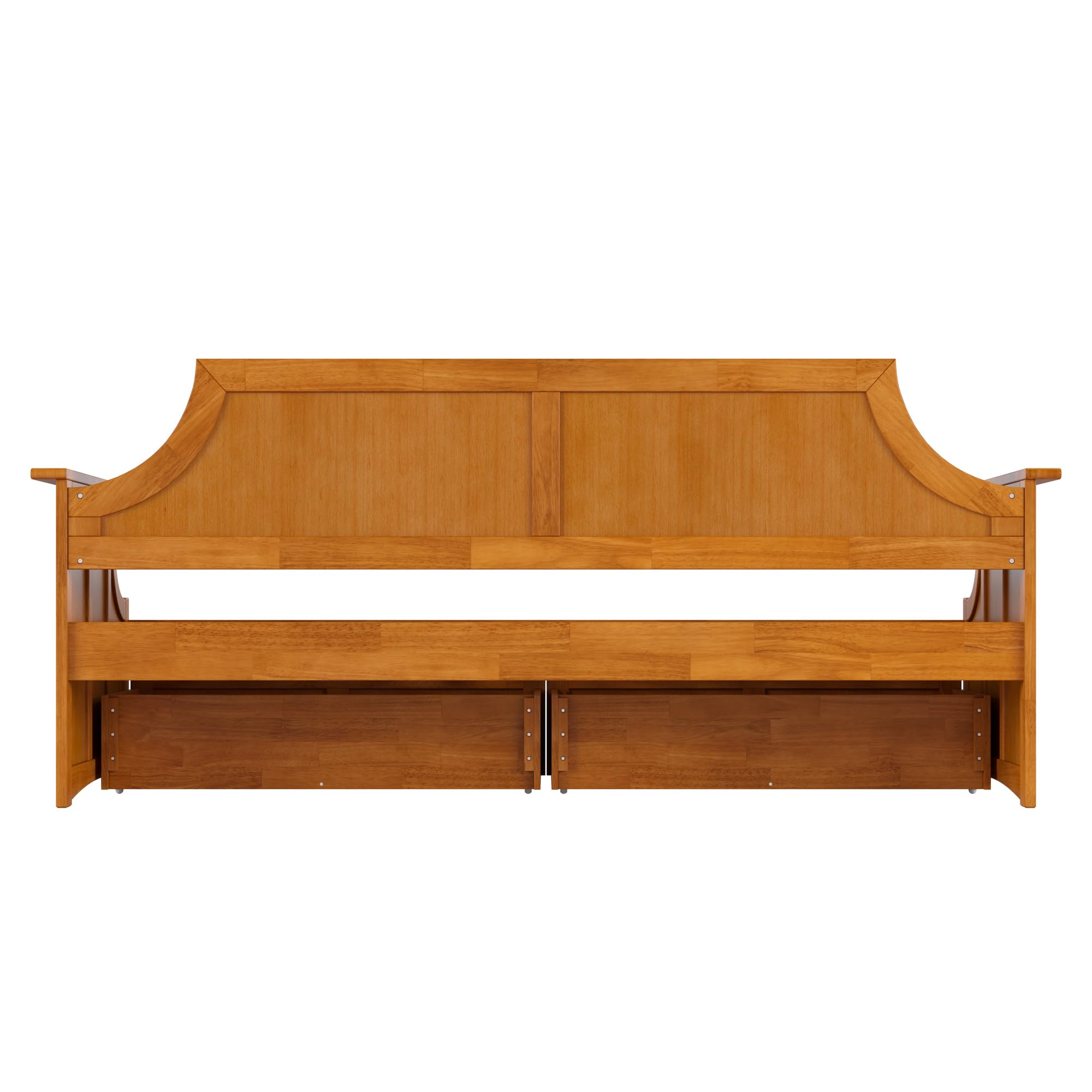 AFI, Cambridge Twin Size Wood Daybed Frame with 2 Storage Drawers, Light Toffee