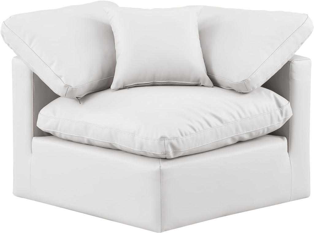 Meridian Furniture Indulge Vegan Leather Corner Chair in Cream