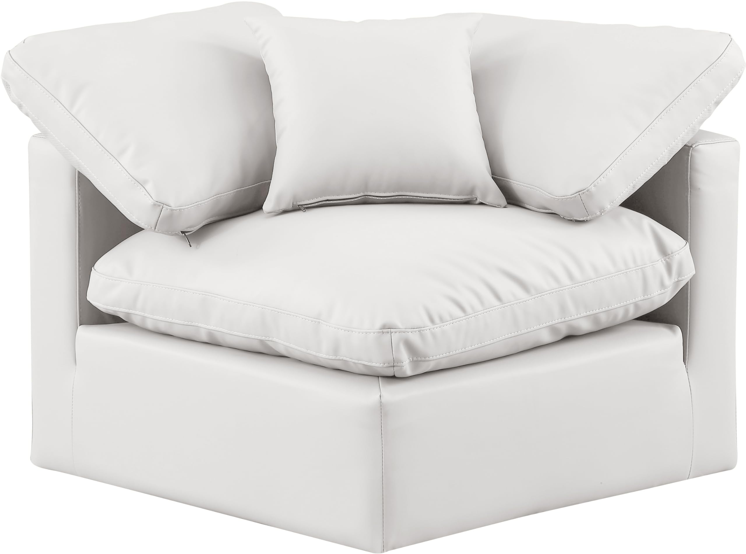 Meridian Furniture Indulge Vegan Leather Corner Chair in Cream