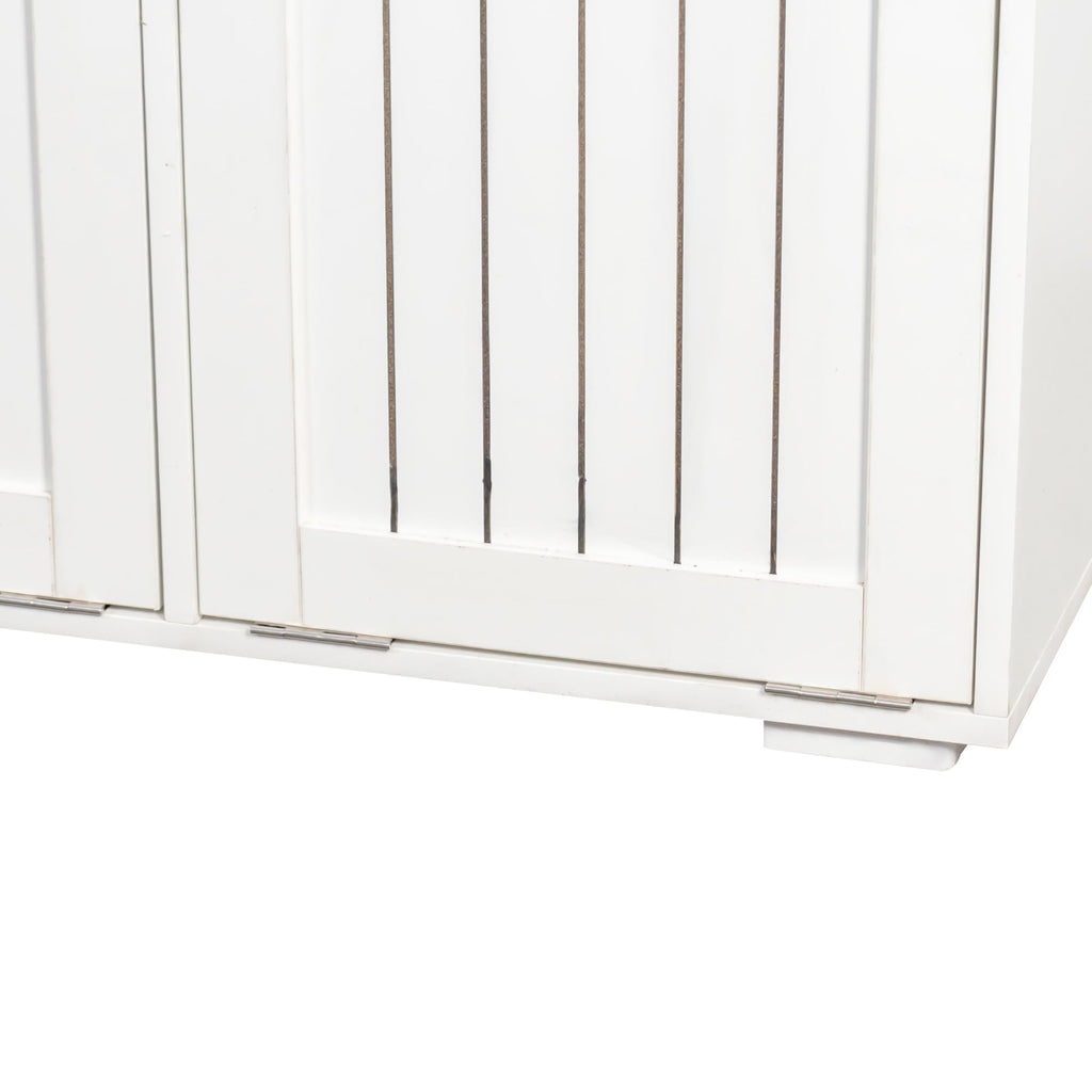 Laundry Cabinet with 2 Removable Laundry Basket 2 Drawers Durable and Easy to Clean Tilt Out Hamper Organization Storage Sorters for Bathroom Living Room Entryway Particle Board White