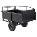 Happybuy Heavy Duty Steel ATV Dump Cart, 750-Pound Capacity, 15 Cubic Feet Garden Utility Trailer with Removable Sides for Lawn Mower Tractor - Black