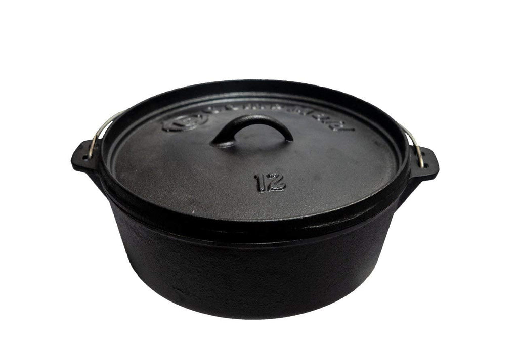 CampMaid Outdoor Cooking Set - Dutch Oven and Tools Set - Charcoal Holder & Cast Iron Grill Accessories - Camping Grill Set - Outdoor Cooking Essentials - Camp Kitchen Equipment - (8 Piece Set)