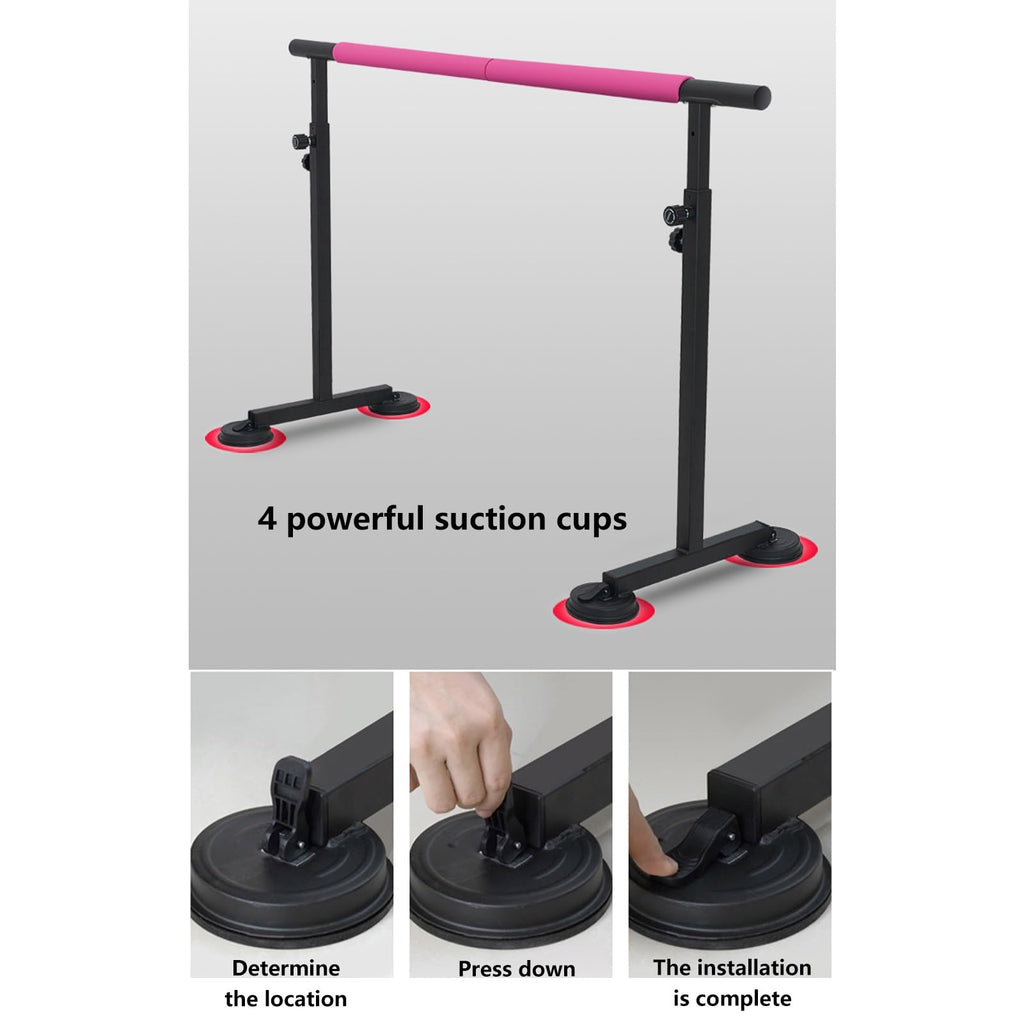 PAHION Ballet Barre Freestanding Portable Ballet Bar Length 1.5m Height Adjustable Yoga Dance Stretching Sticks Professional Mobile Ballet Pole with Slip-Resistant Rubber Feet