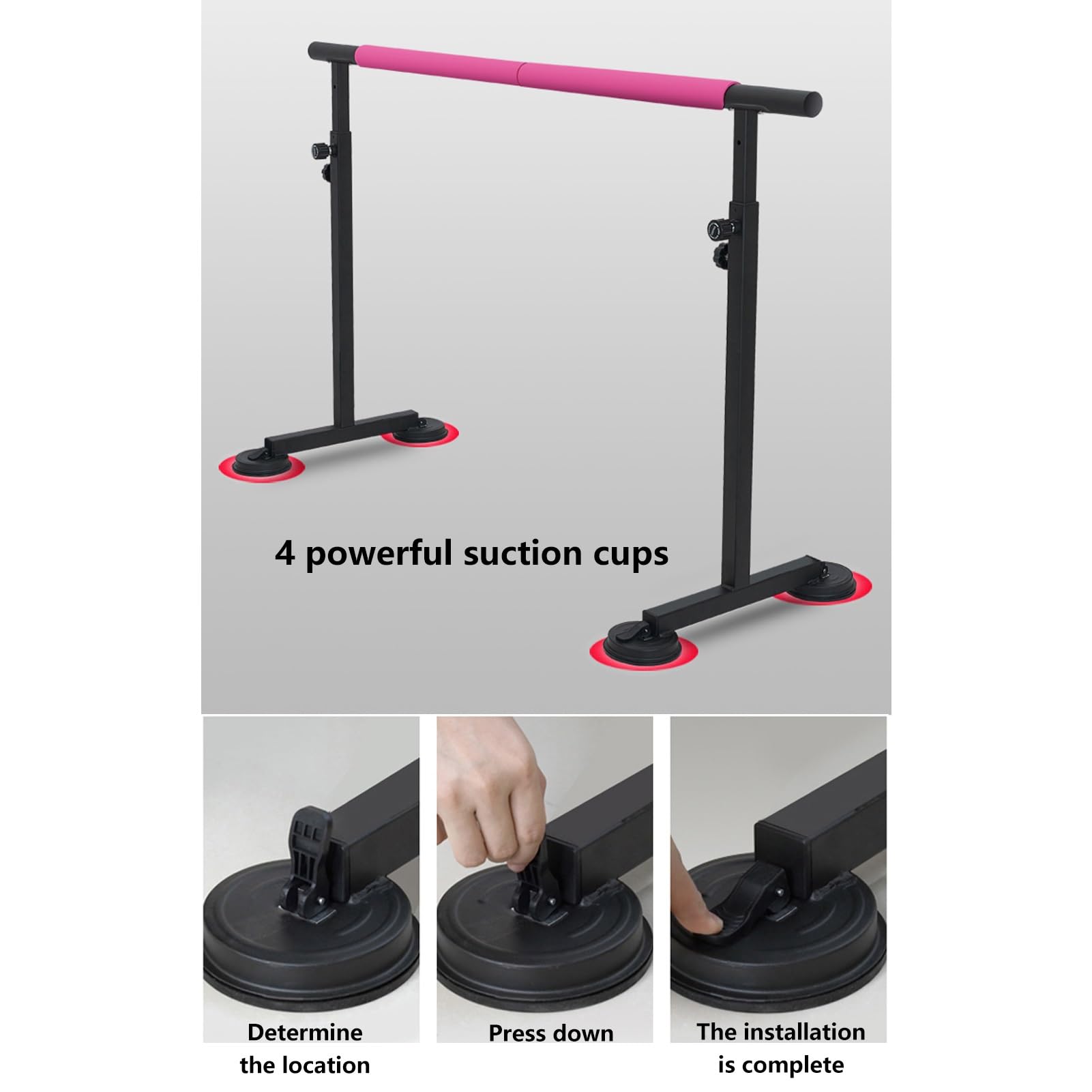 PAHION Ballet Barre Freestanding Portable Ballet Bar Length 1.5m Height Adjustable Yoga Dance Stretching Sticks Professional Mobile Ballet Pole with Slip-Resistant Rubber Feet