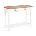 Kate and Laurel Rutledge Coastal Wooden Console Table with Shelf; 40 x 14 x 33; Hazelnut and White; Traditional Wood Entryway Table with Drawers and Decorative Turned Legs for Entry Storage Options