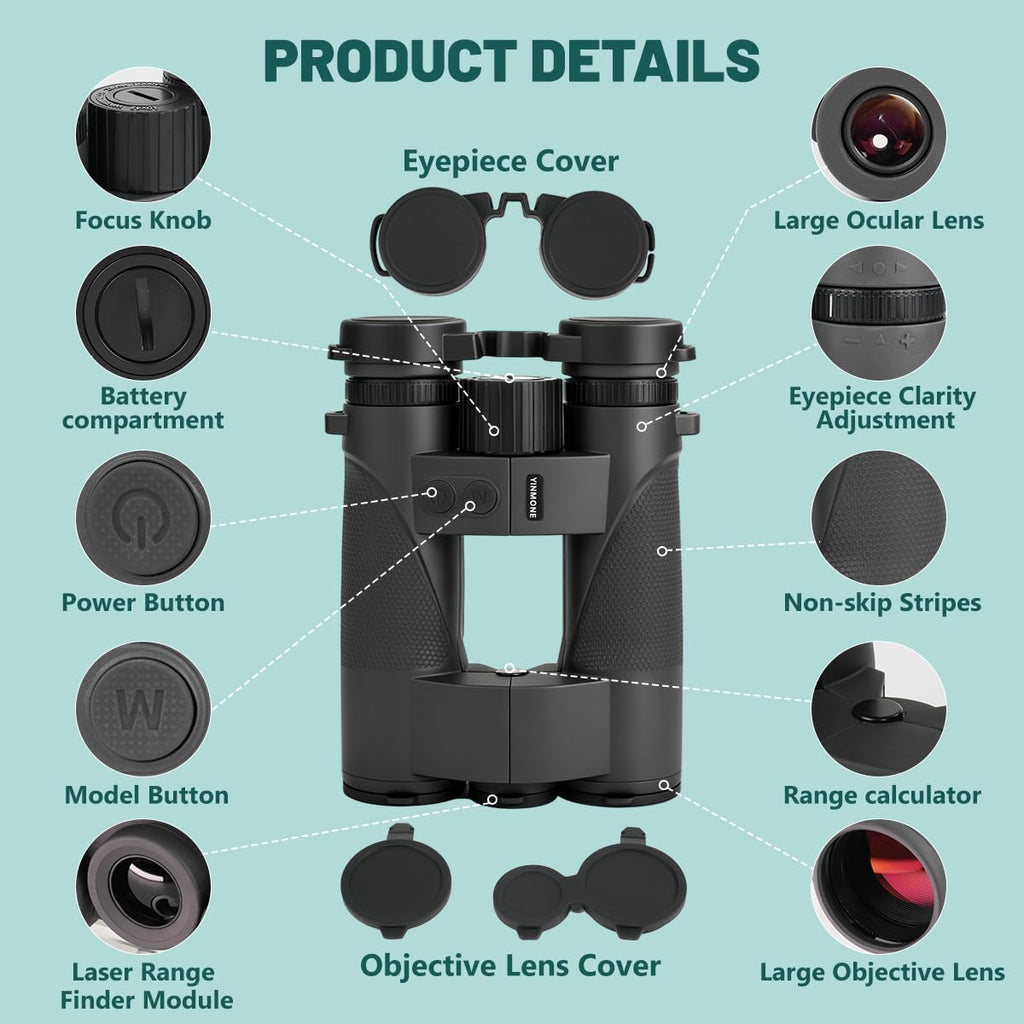 2026 New 10x42 Laser Rangefinder Binoculars for Hunting Speed Distance Measurement 2500 Yards, Fast 0.15s,PXA+UBX+BAK4 Prism Waterproof Fogproof for Adults,Shooting, Golf & Outdoor Adventures-Black
