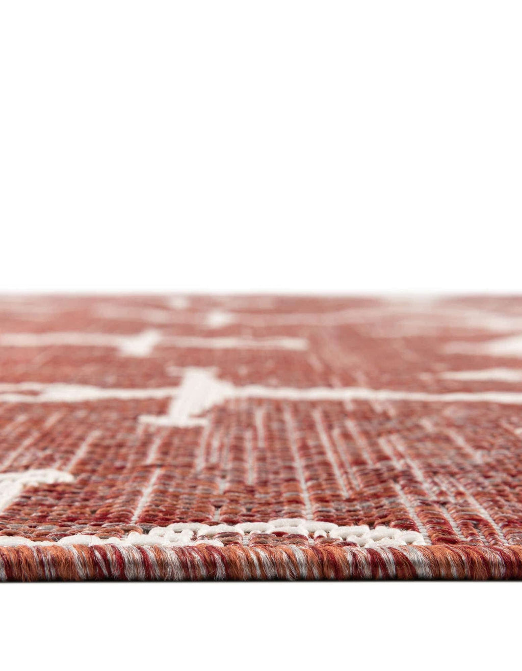 Unique Loom Outdoor Coastal Collection Area Rug - Ahoy (10' x 13' 1" Rectangle, Rust Red/ Ivory)