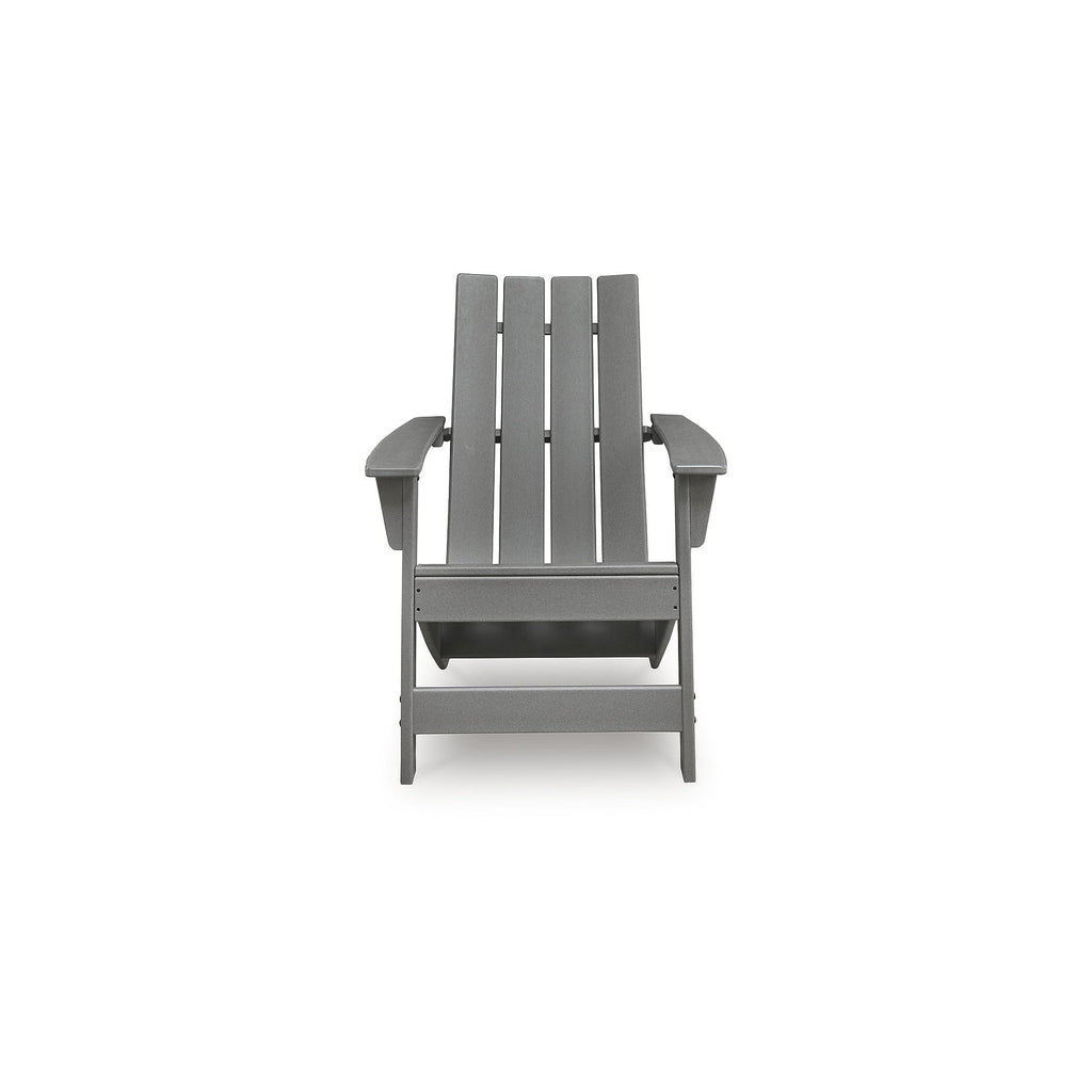Signature Design by Ashley Lone View Bay Contemporary Outdoor Weather Resistant Adirondack Chair with Arm Rest, Gray