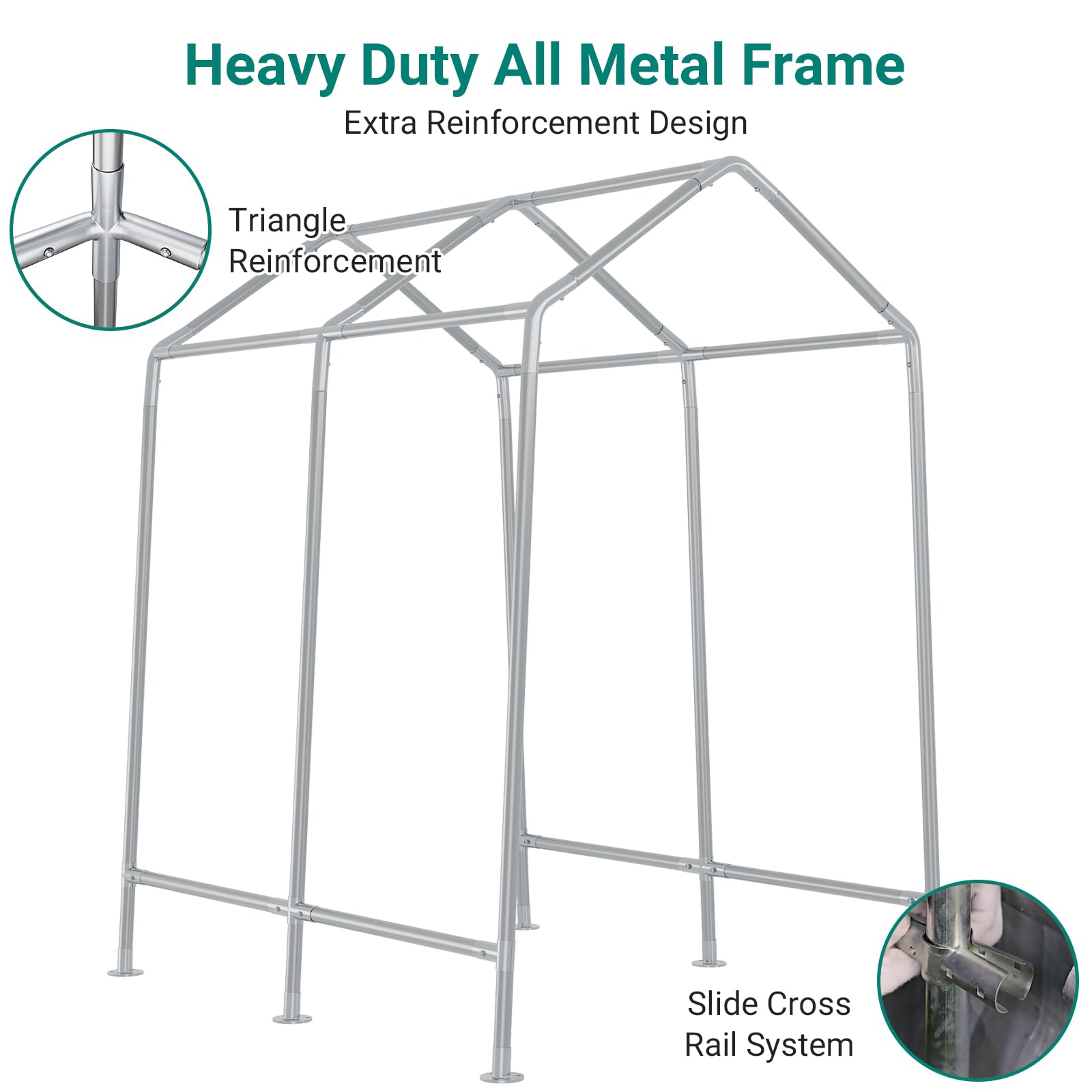 12×12 ft Outdoor Storage Sheds, Portable Storage Shelter Shed with Roll up Zipper Doors, Waterproof Outside Utility Shed Garage Tent for Motorcycle, Bicycles and Camping Tools