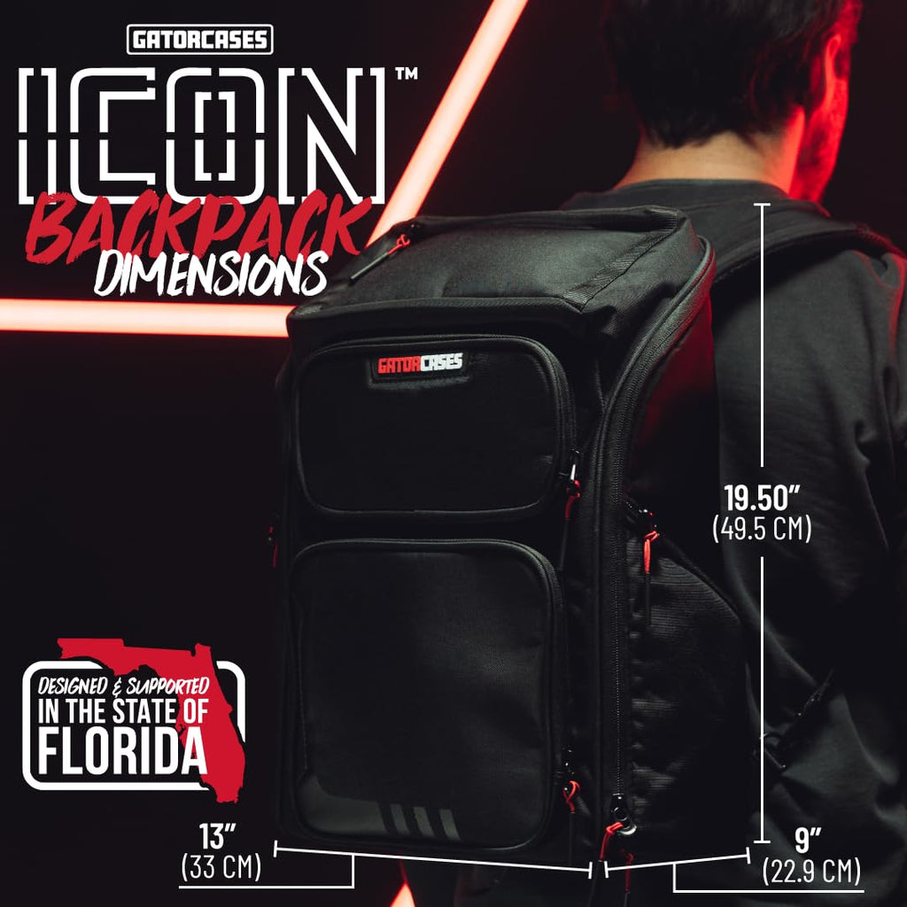 Gator Cases ICON Series Backpack with Weather-Resistant Exterior and Two 10.5" Laptop Compartments, (G-ICON-BP)
