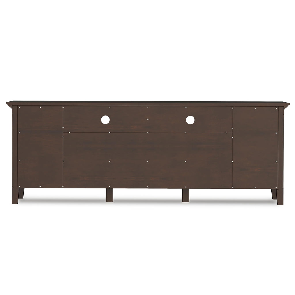SIMPLIHOME Acadian TV Stand - 60 inch Wide Solid Wood Media Console in Black, Transitional Entertainment Center for Living Room for TVs up to 65 Inches with Glass Cabinets, Drawers and Shelves