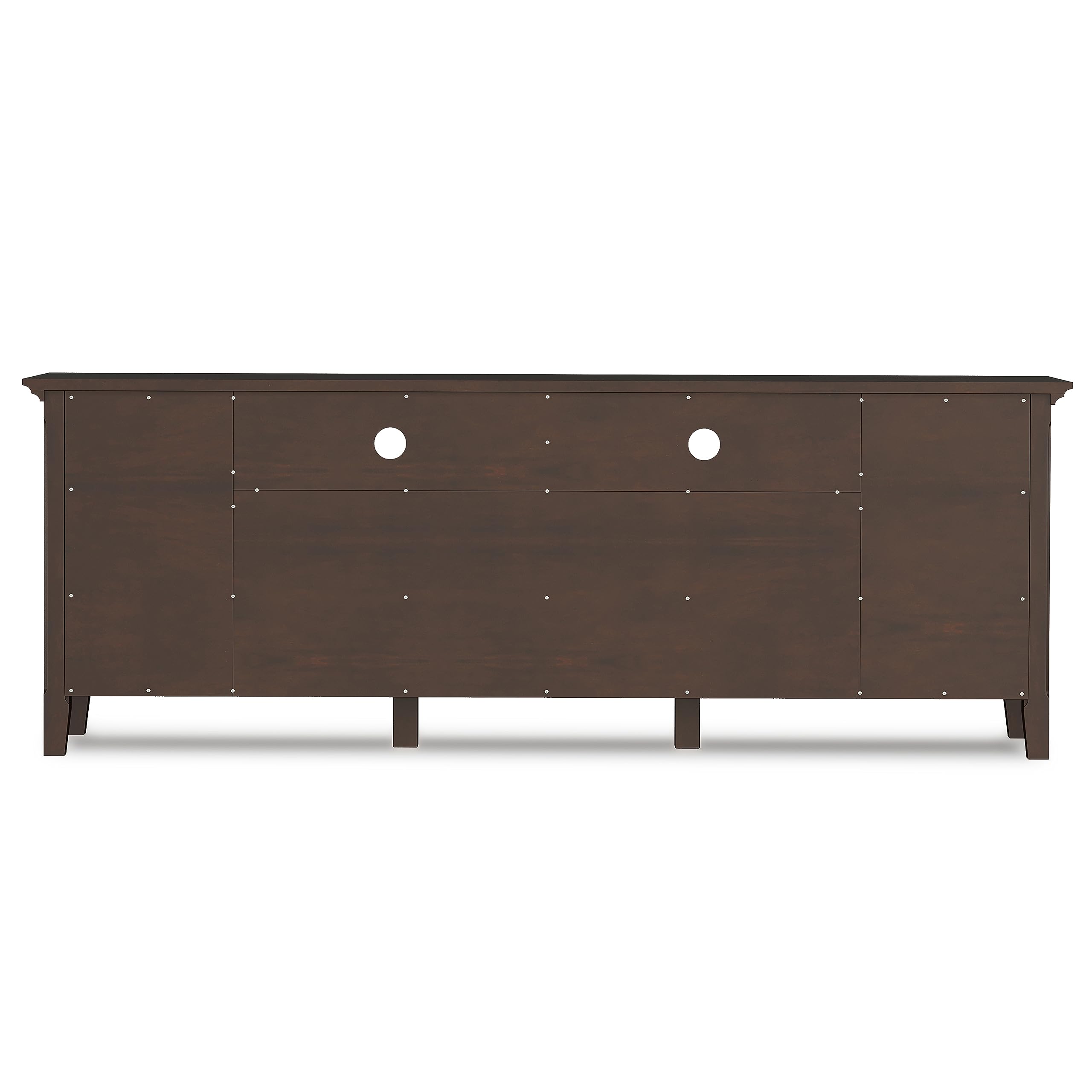 SIMPLIHOME Acadian TV Stand - 60 inch Wide Solid Wood Media Console in Black, Transitional Entertainment Center for Living Room for TVs up to 65 Inches with Glass Cabinets, Drawers and Shelves