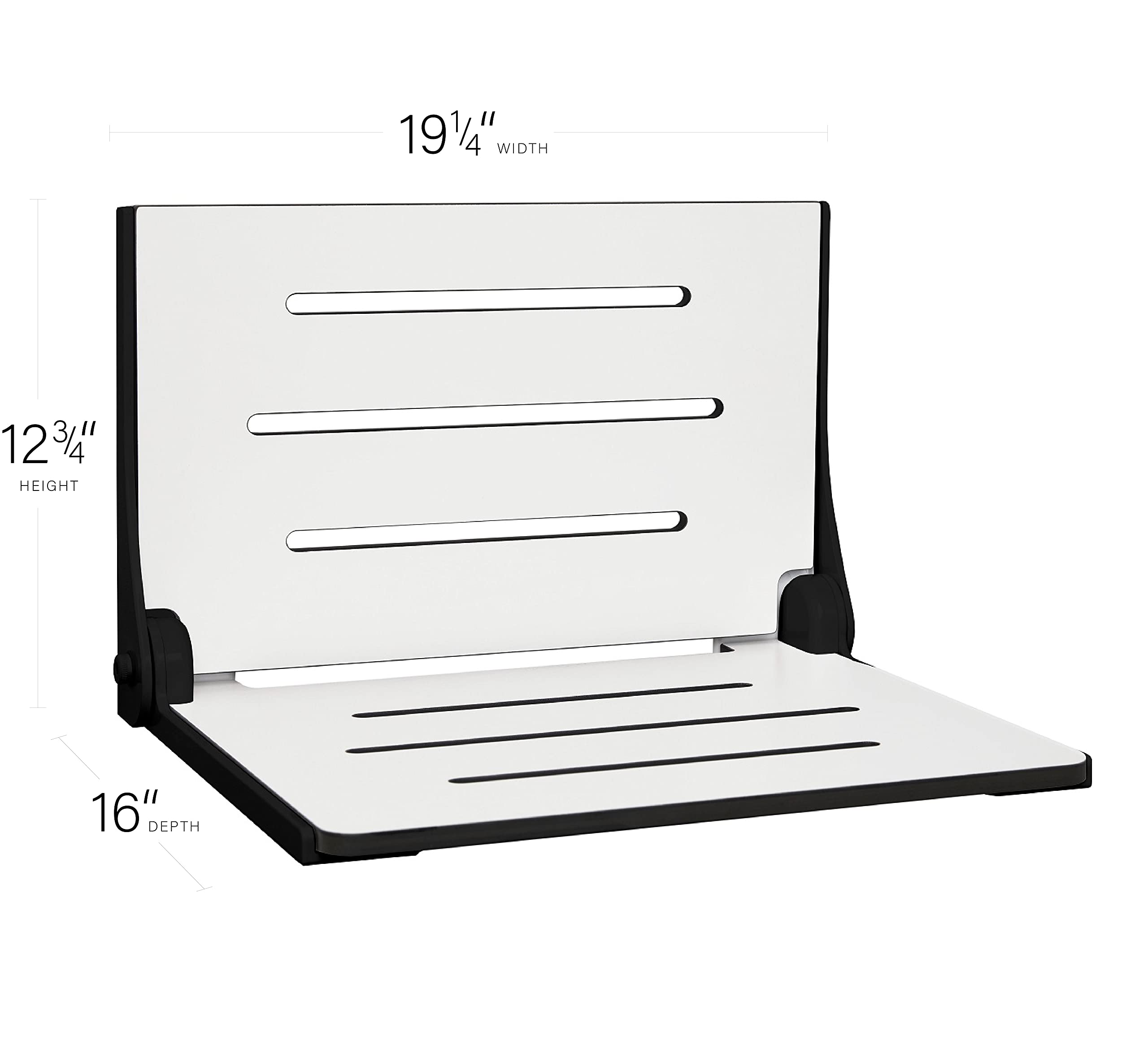 Seachrome SHAF-185155-PWS-S-MB Shower Bench Seat, White