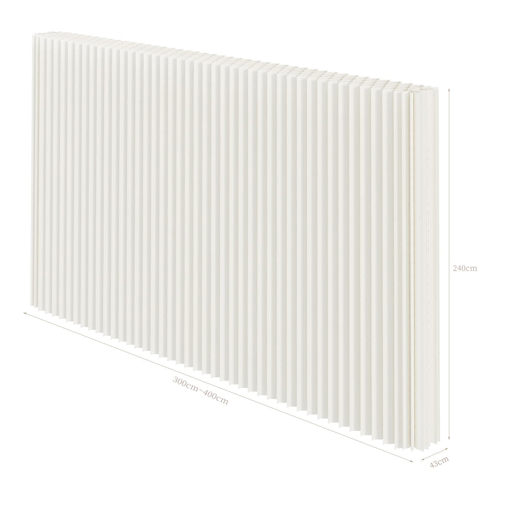 Paper Room Divider, Folding Privacy Screen Lightweight Stretchable Accordion Room Divider Wall, Portable Paper Wall Divide for Home, Office, Clothing Shop (White, L：158in x W: 17in x H：95in)