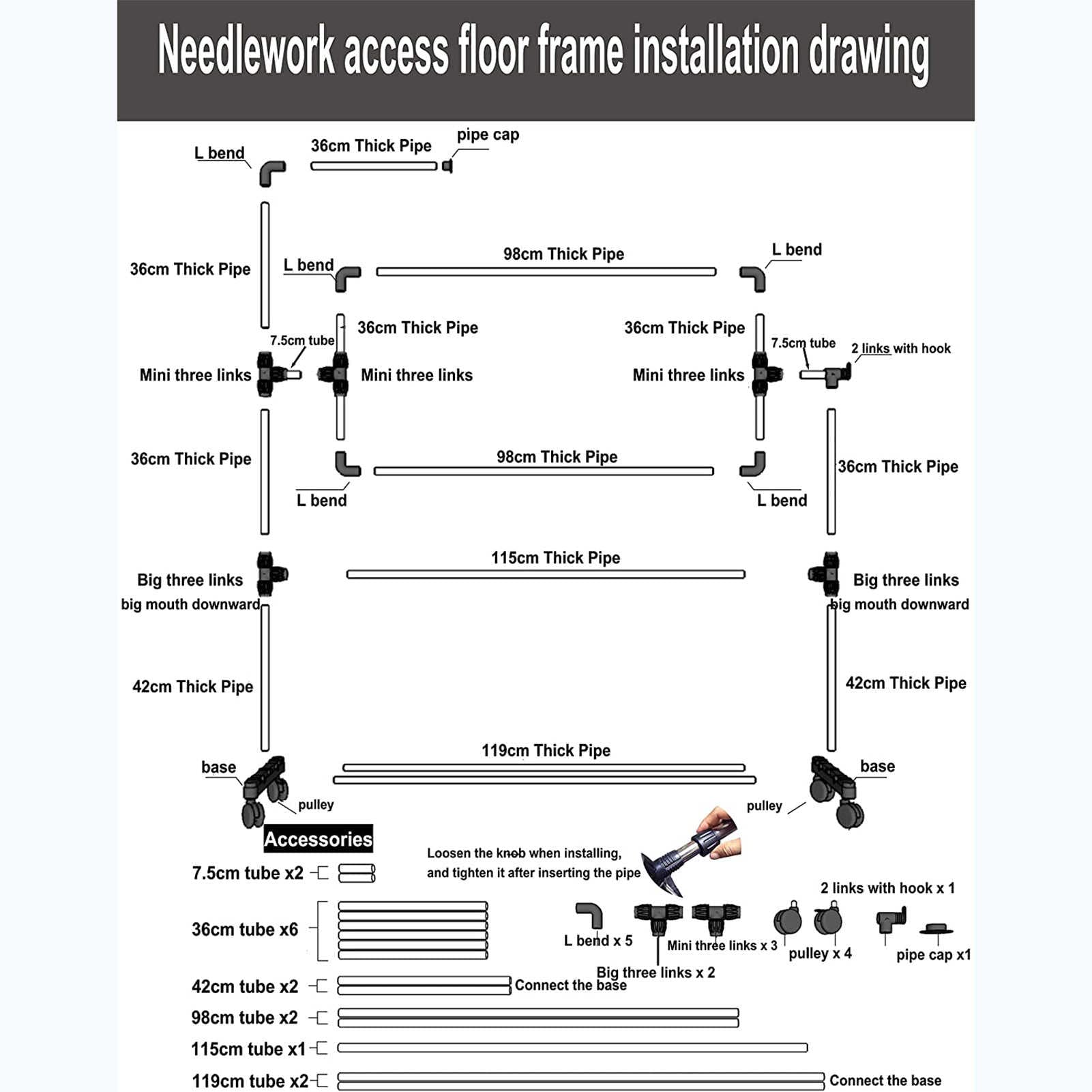 Adjustable Needlework Floor Frame, for Embroidery and Cross Stitch, Standing Craft Stand and Lap Table for Sewing and Art, Convenient Holder for DIY Projects.
