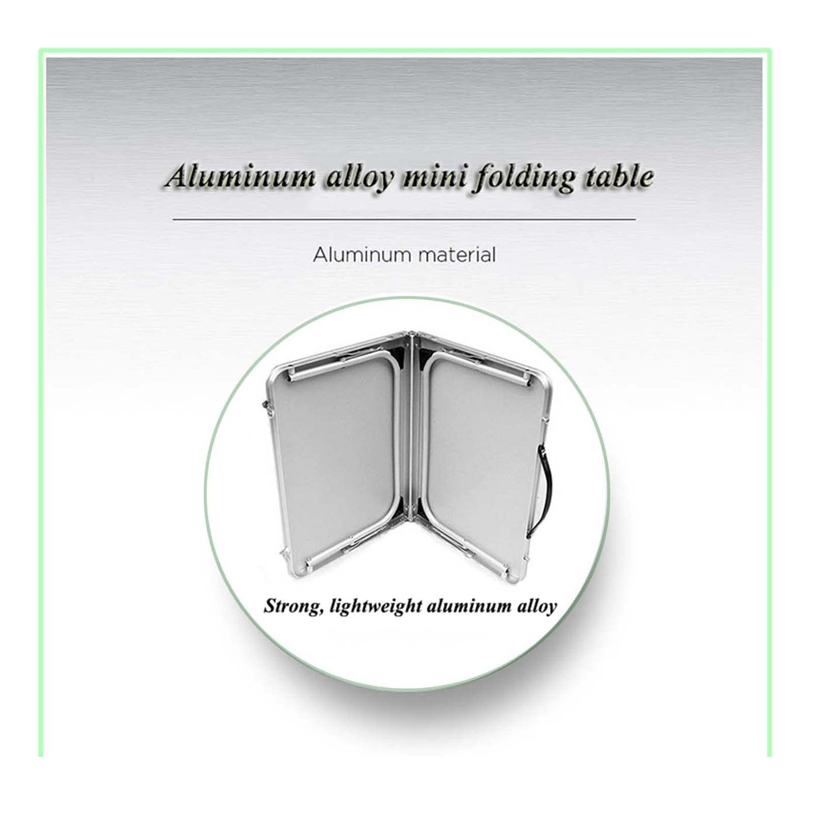 URBERY Aluminum Folding Table, Portable Camping Table Lightweight Foldable Table with Carry Handle, Portable Camping Table for Picnic Party Dining for Camping Travel Beach Picnic (60x40x25cm)