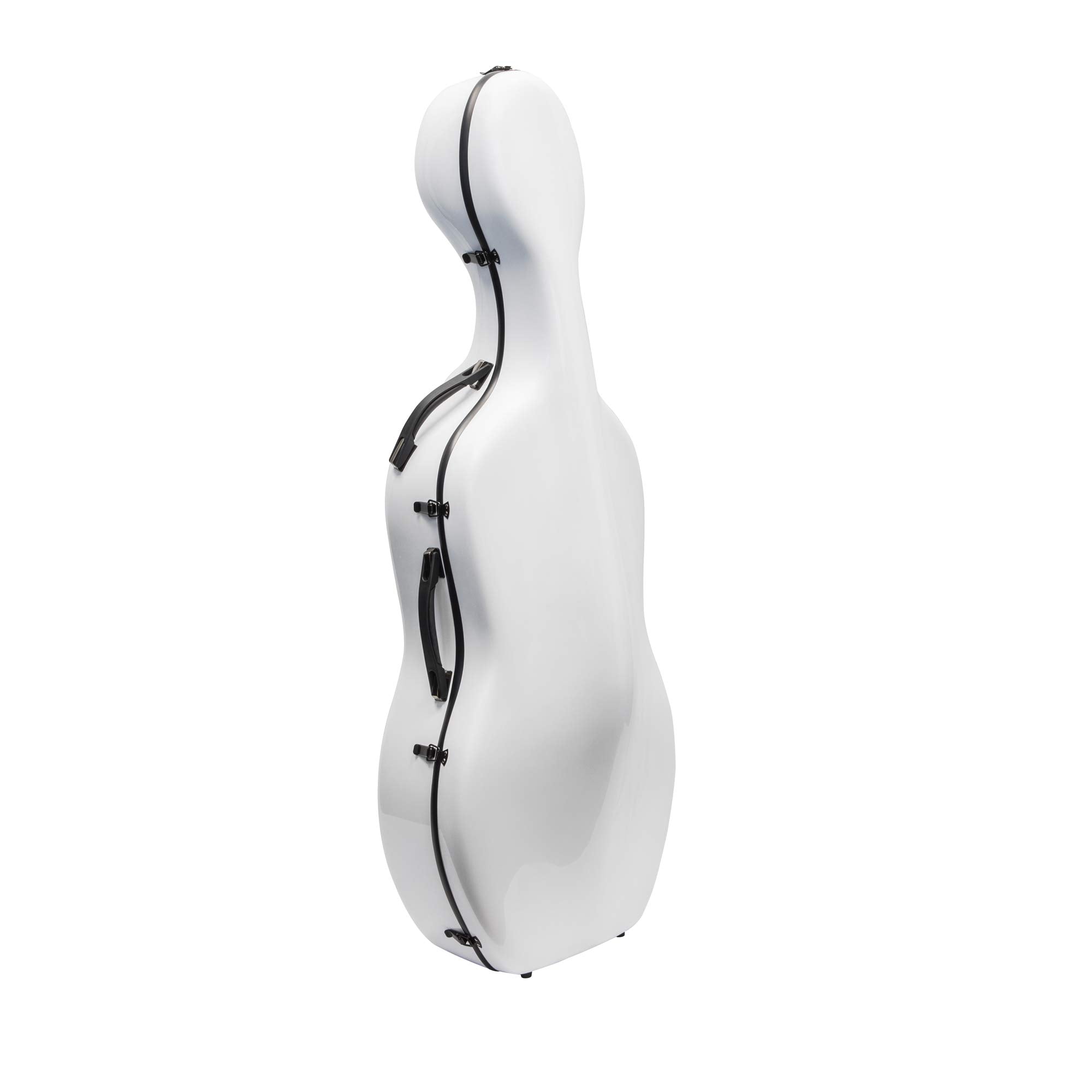 MI&VI CC-7002 Classic Carbon Fiber Composite Cello Case (Full Size) 4/4 with Wheels | Carry Straps | 11.5lb Lightweight | Tough Shell (White)