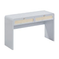 Tov Furniture Patty Pastel Blue Rattan Console Desk