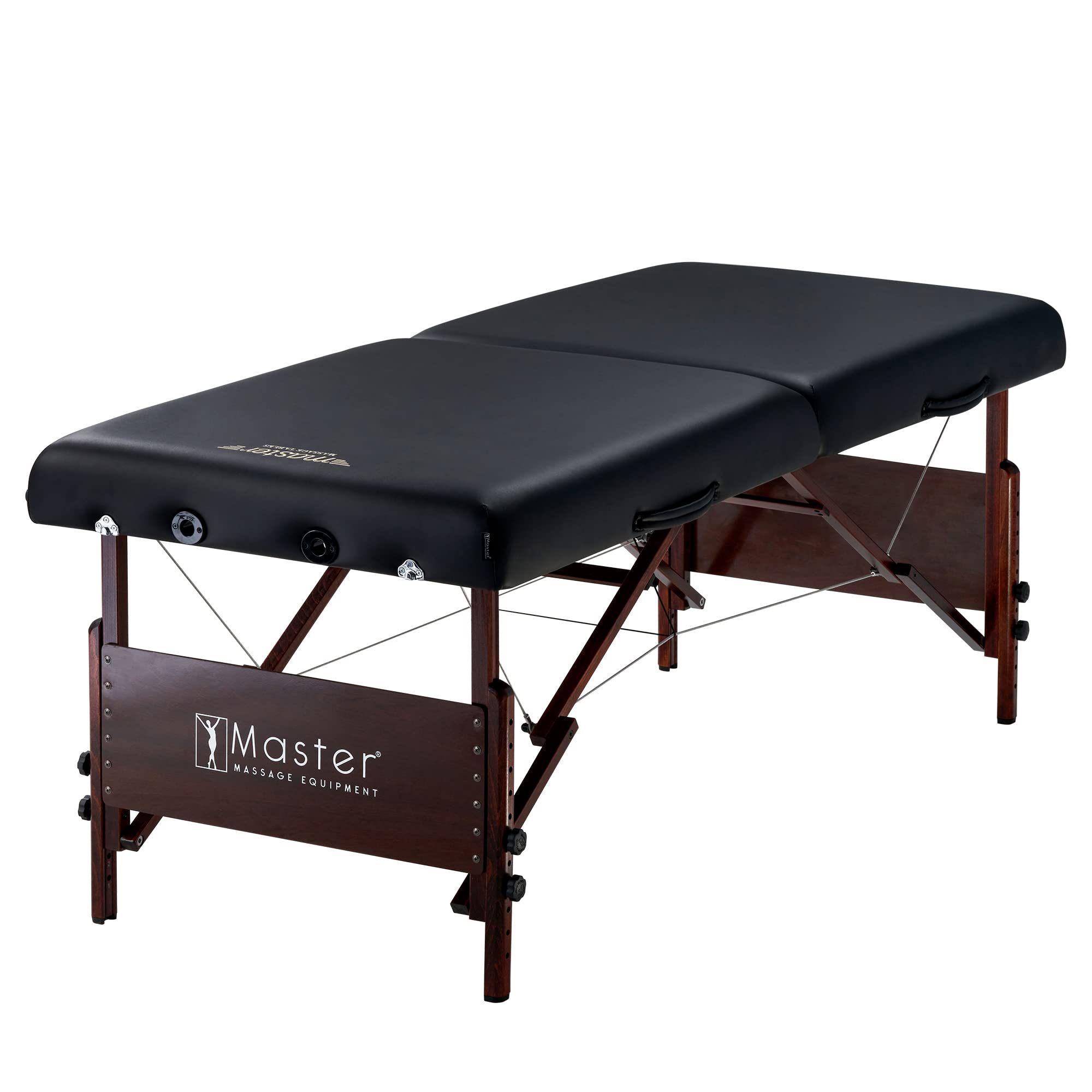 Master Massage 30" Del Ray Pro Portable Massage Table (30" W x 84" L), 750 lbs. Capacity, 3" Cushioning, Black
