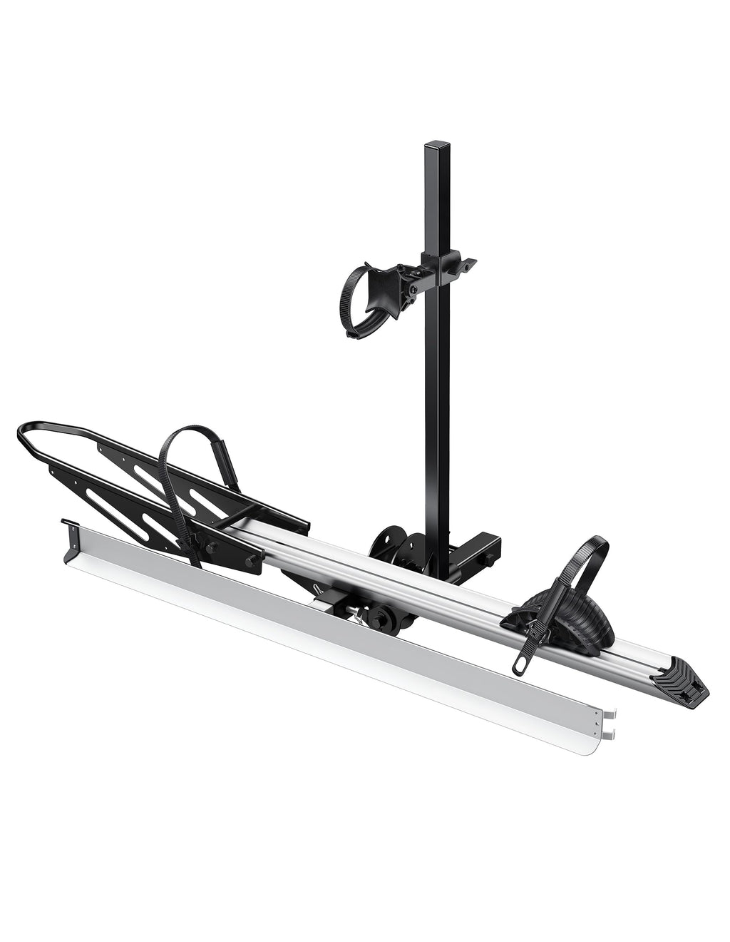 YOUNG ELECTRIC Single 1-Ebike Rack Hitch Mount with Ramp Foldable Bike Carrier 100 lbs. Capacity for Cars SUV Truck Trailer and RV