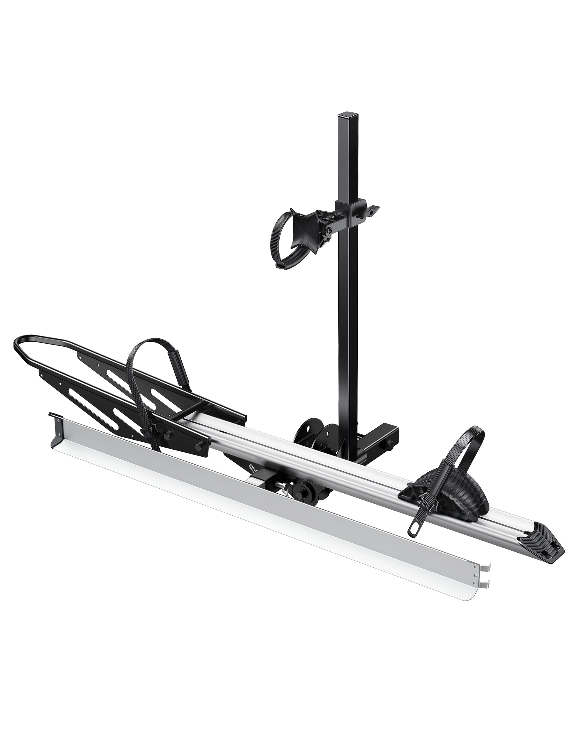 YOUNG ELECTRIC Single 1-Ebike Rack Hitch Mount with Ramp Foldable Bike Carrier 100 lbs. Capacity for Cars SUV Truck Trailer and RV