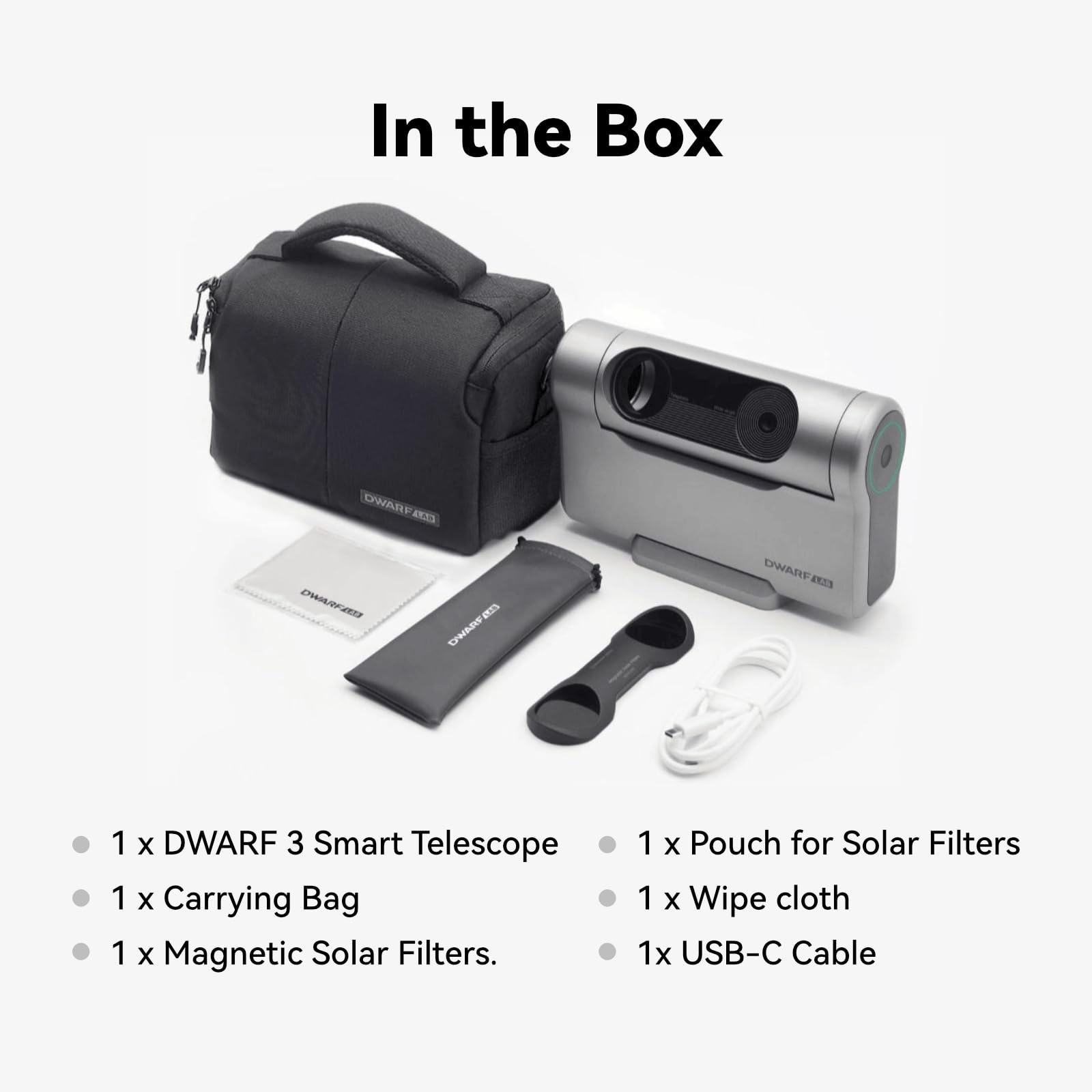 DWARFLAB Dwarf 3 Smart Telescope - Portable Astrophotography Camera, Capture Astronomy/Wildlife/Panorama, AZ/EQ Mode, Built-in Processing, 4K Auto-Tracking, Ultra-Light 3lb, Ideal for All Ages