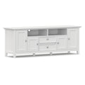 SIMPLIHOME Amherst TV Stand - 72 inch Wide Solid Wood Media Console in White, Transitional Entertainment Center for Living Room for TVs up to 80 Inches with Shelves and Cable Management