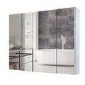 Movo Double Doors Medicine Cabinet with Mirror, 36 inch X 26 inch Aluminum Bathroom Medicine Cabinet, Adjustable Glass Shelves, Waterproof and Rust-Resist, Recess or Surface Mount Installation,Silver