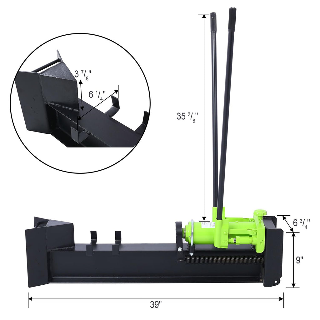 HOYOC Log Splitter Portable, Heavy Duty 10 Ton Horizontal Log Splitter Wood Cutter Manual Hydraulic 2 Speed Wheel Hydraulic Log Splitter w/Built-in Wheel Durable Manual Wood Splitter