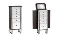 Powell Elsie Dark Espresso Wooden Jewelry Armoire with Mirrored Front