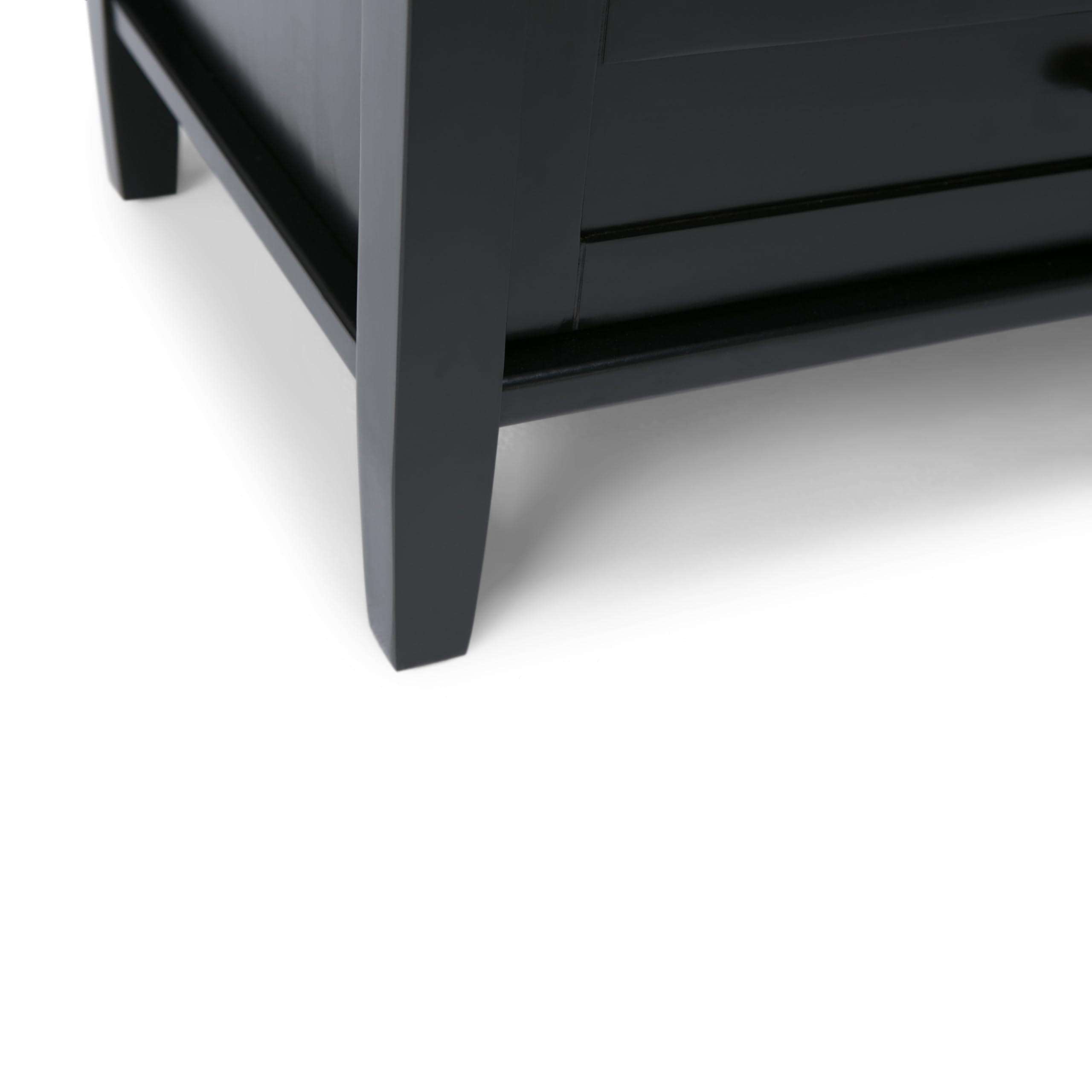 SIMPLIHOME Warm Shaker TV Stand - 47 inch Wide Solid Wood Media Console in Black, Transitional Entertainment Center for TVs up to 50 Inches with 2 Cabinets, 2 Drawers, and Cord Management